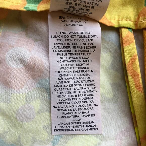 Tory Burch Blossom Poplin Skort Yellow Floral Pleated Women's Size 10 NWT - Picture 14 of 16